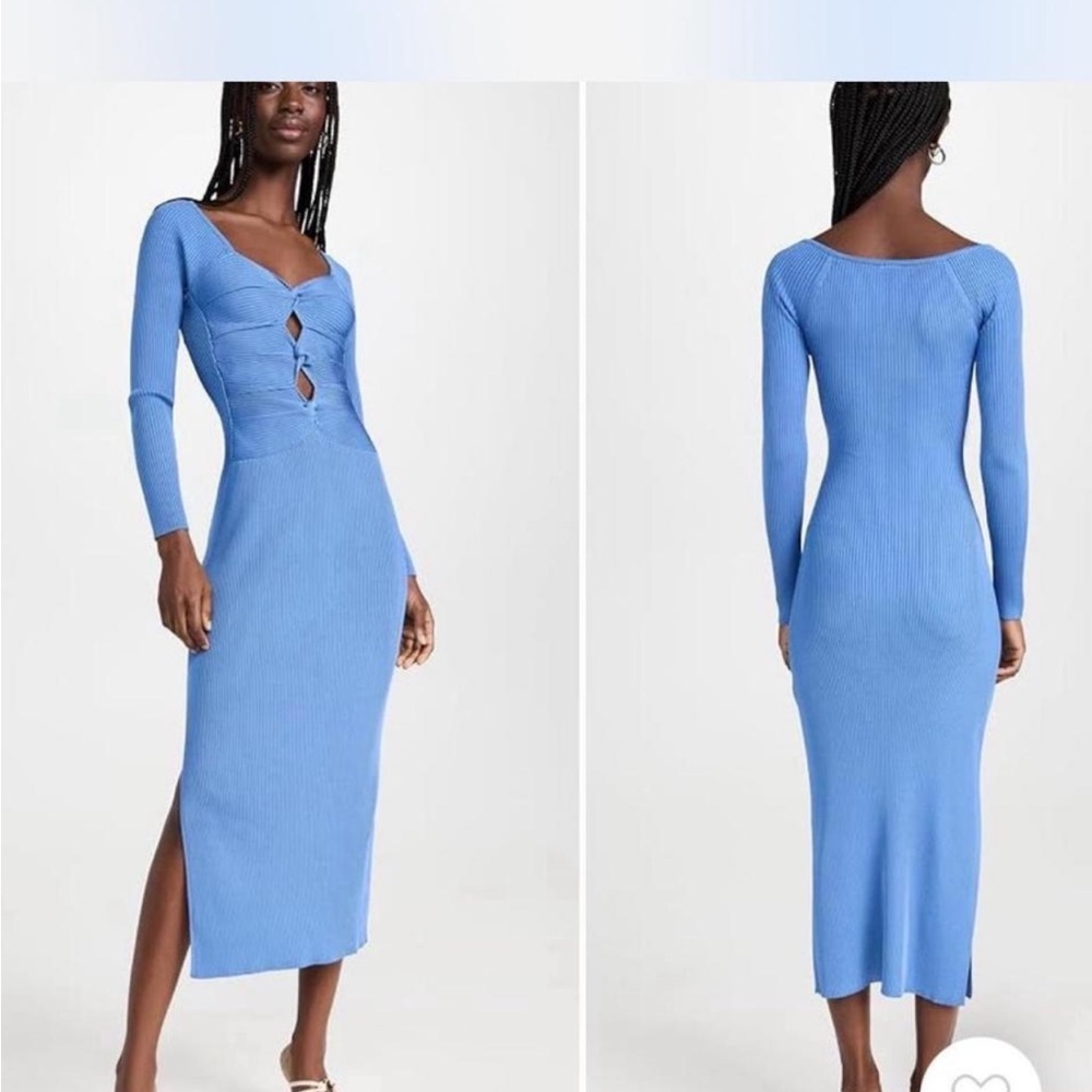 Cult Gaia Melissa Knit Long Sleeve Midi Dress